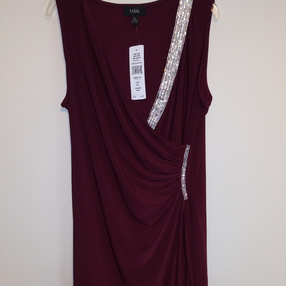 Dressy Sleeveless Embellished Sheath Dress